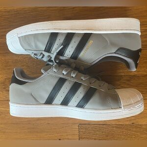 Adidas Superstar “Shell Toe” Gray and Black Sneakers with White Soles